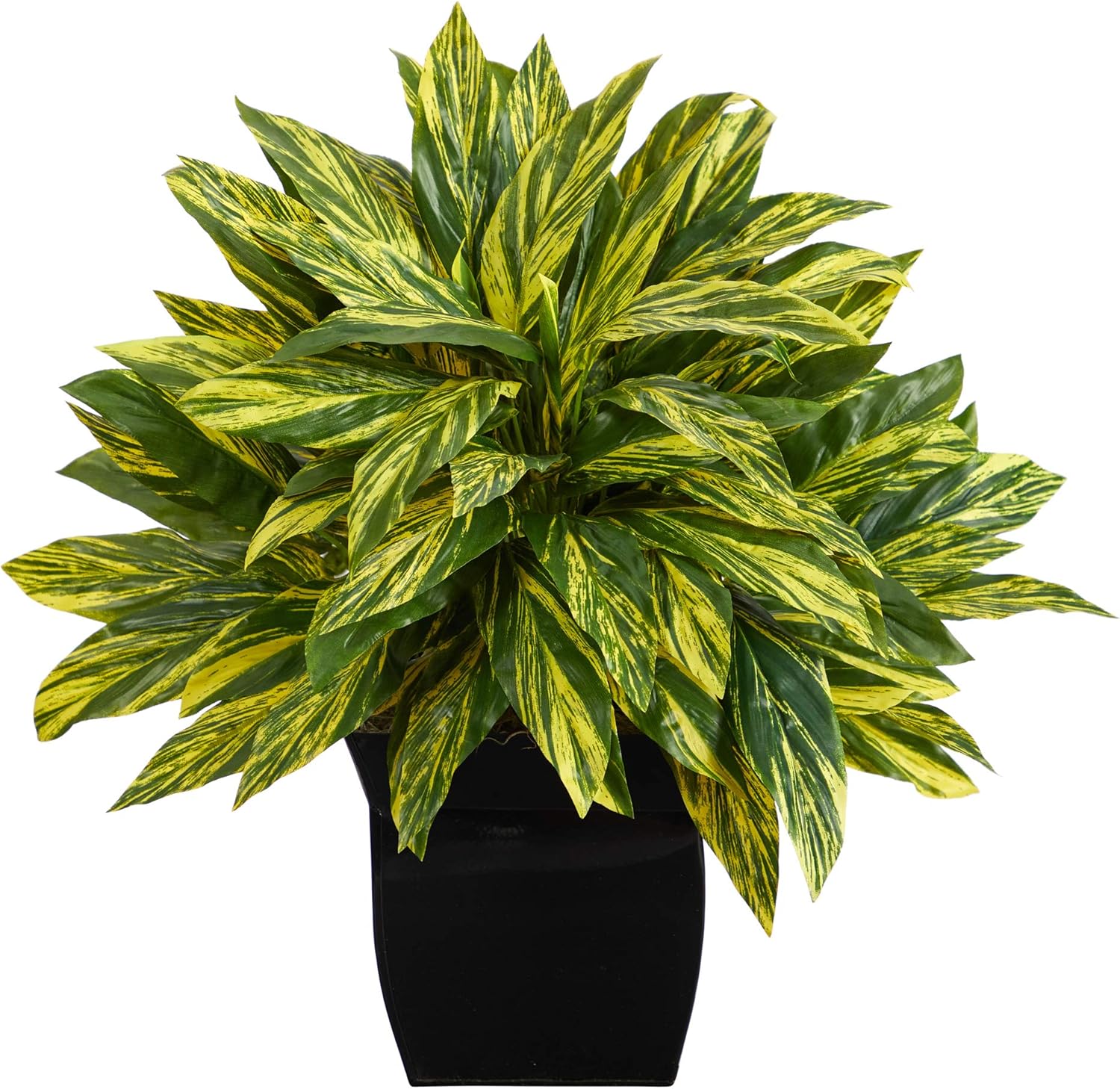 Nearly Natural 18in Tradescantia Artificial Plant in Black Metal Planter