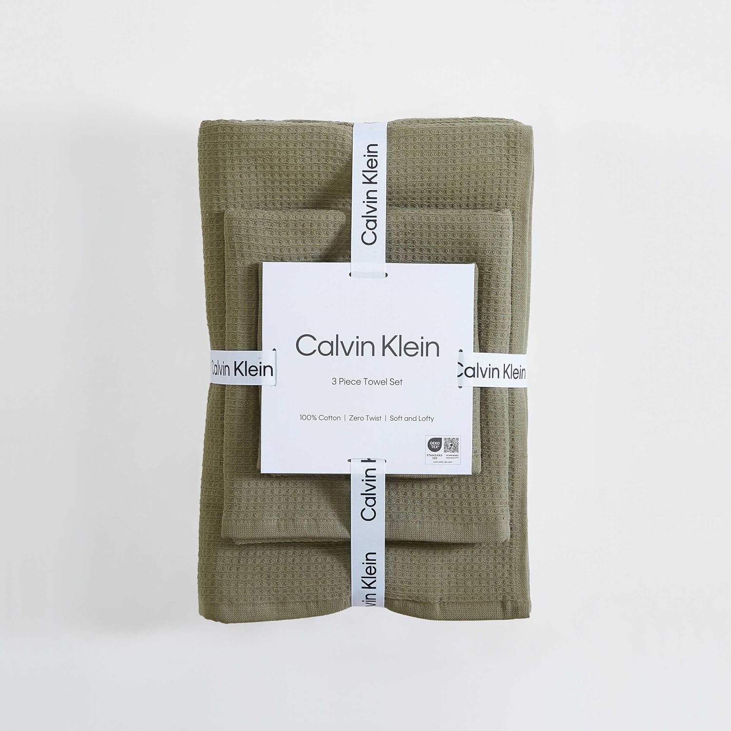 Calvin Klein Bath Towels - 3-Piece Set Dusty Green