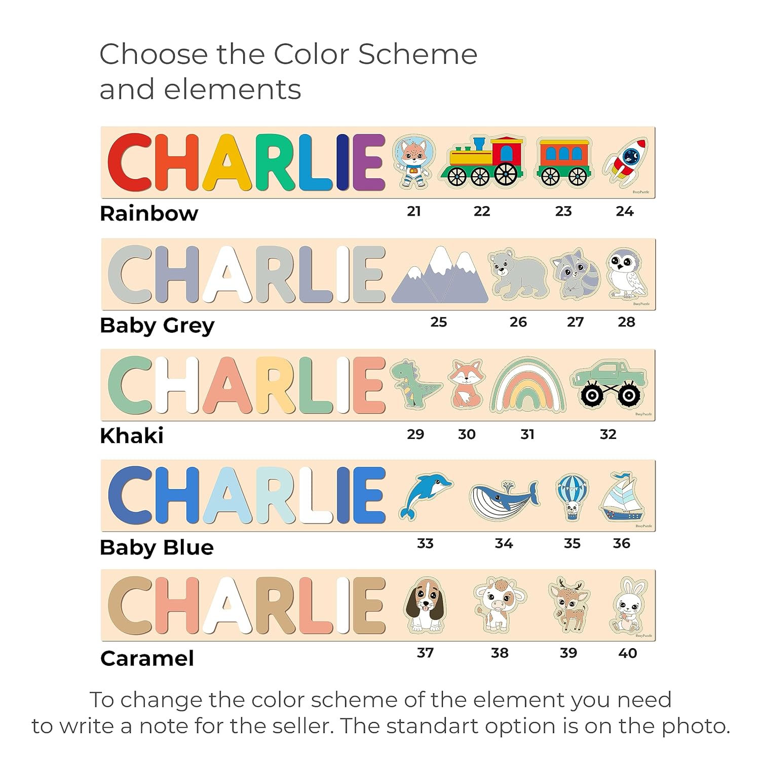 Personalized Wooden Name Puzzle with Rainbow Colors