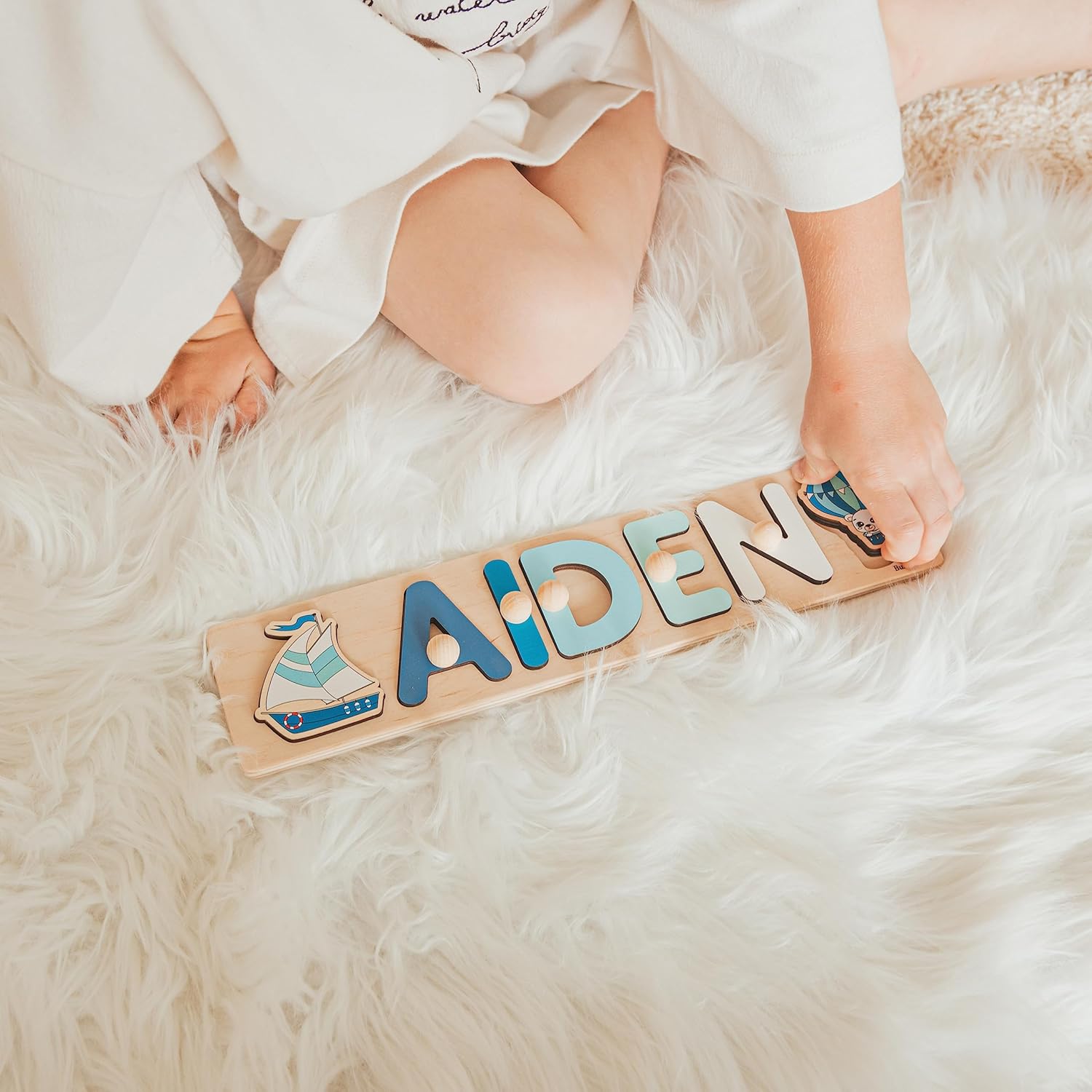 Personalized Wooden Name Puzzle With Pegs