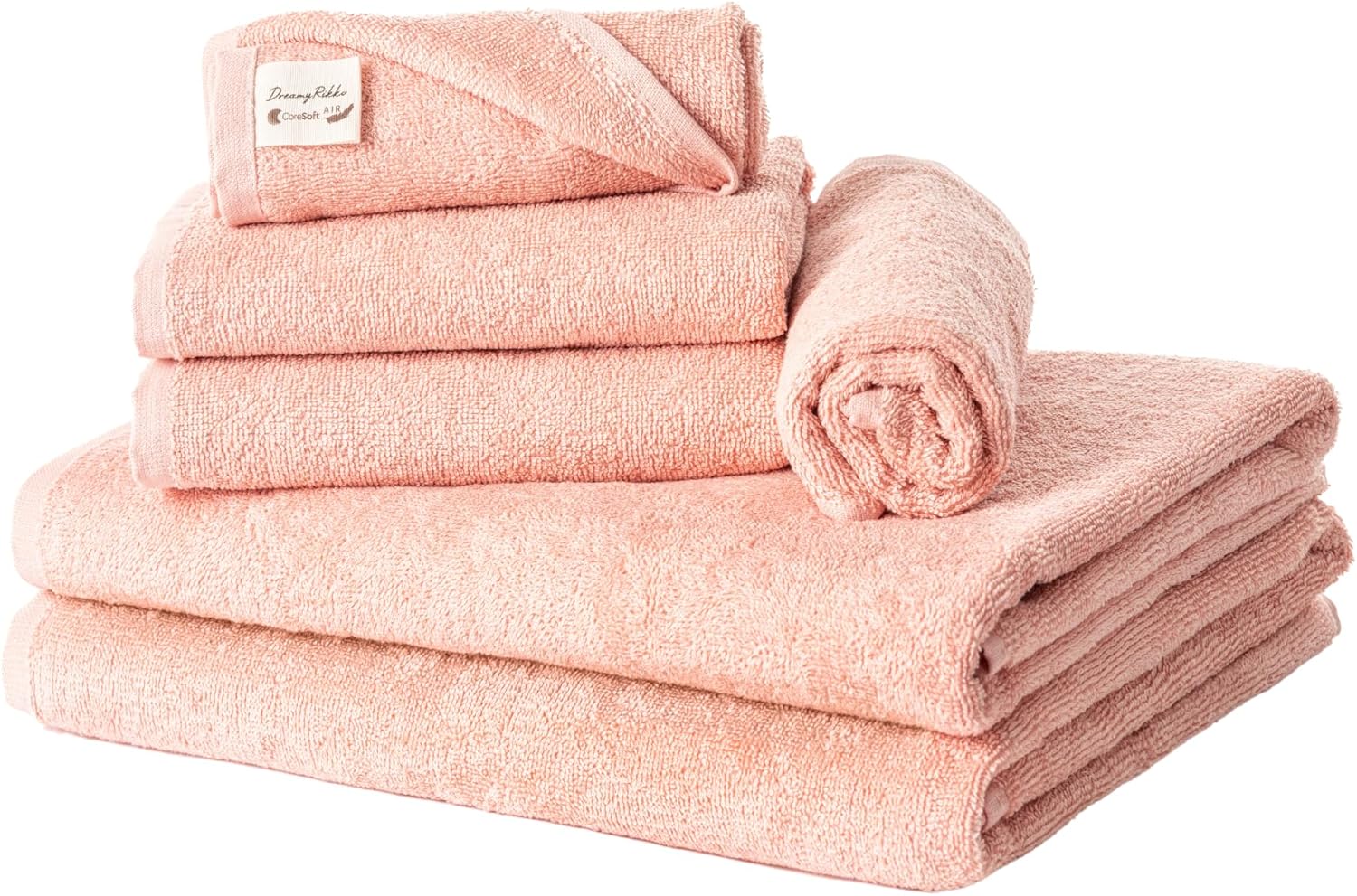 DREAMY RIKKA 6-Piece Turkish Towel Set with Coresoftair Technology