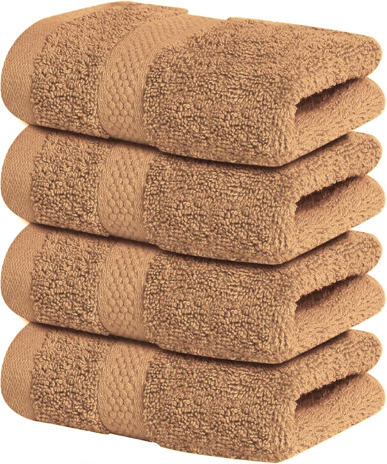 Infinitee Xclusives 100 Cotton Wash Cloths - Pack of 4 12x12 Inches 1
