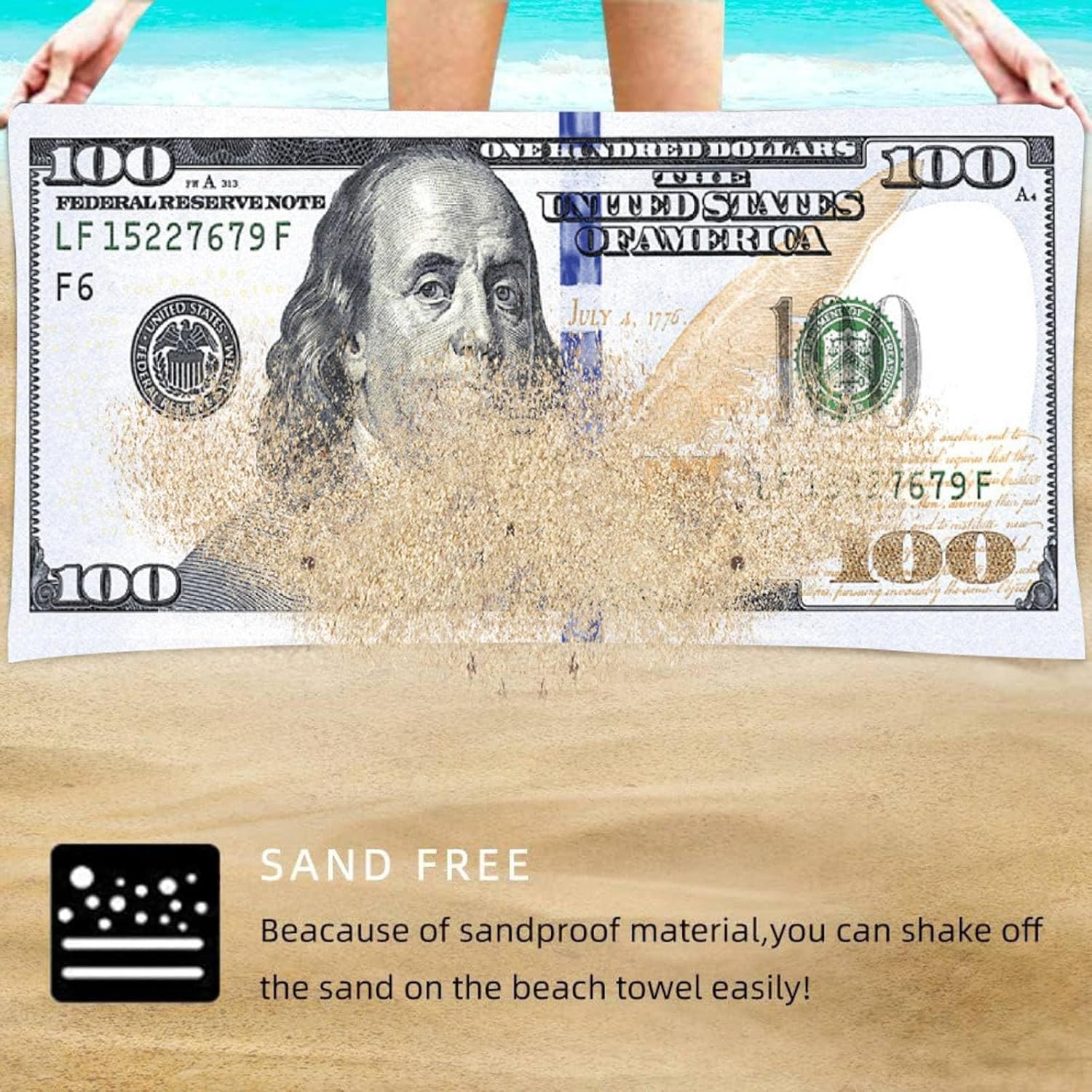 Meeting Love Dollar Beach Towel 70x140cm