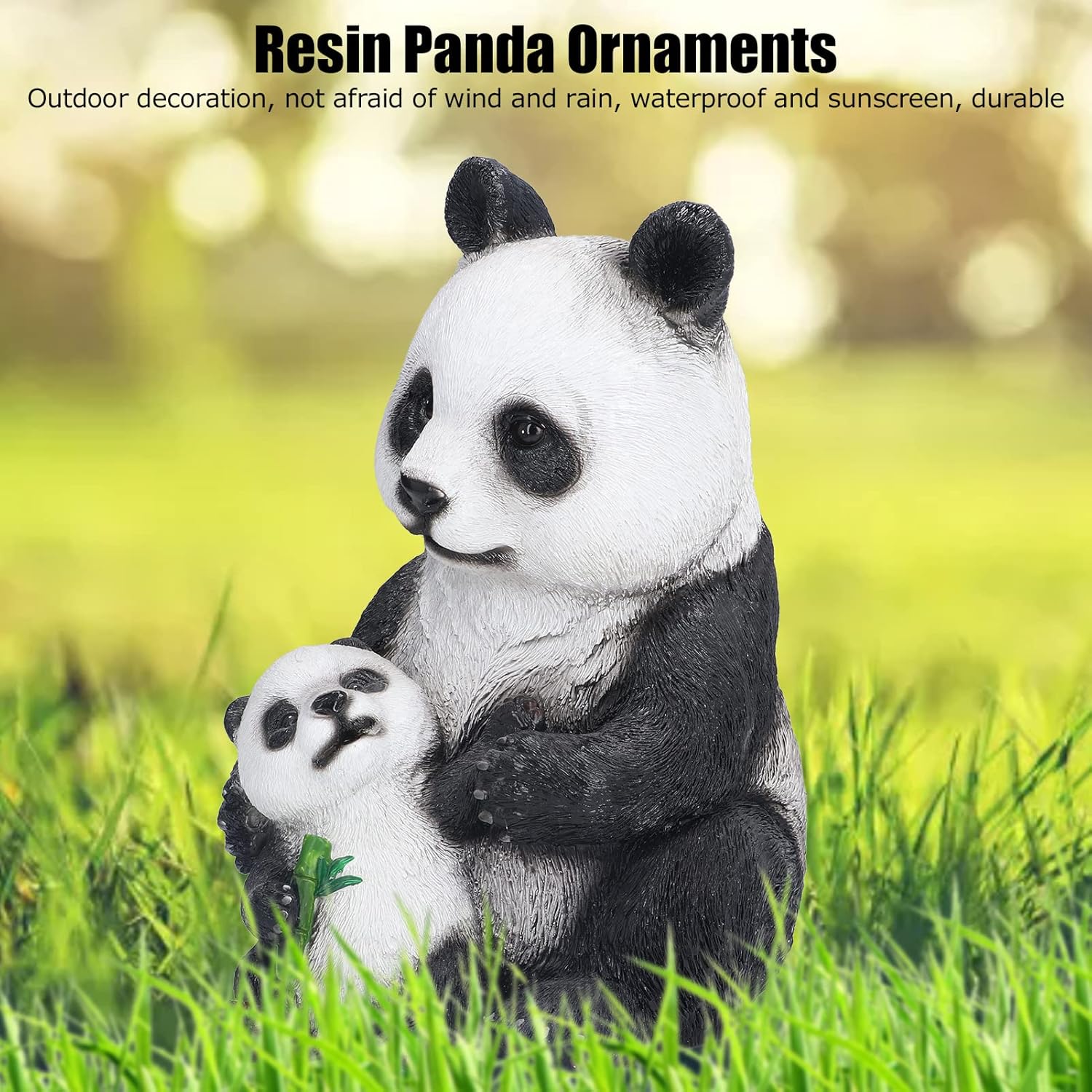Cute Synthetic Resin Panda Garden Statue Decor