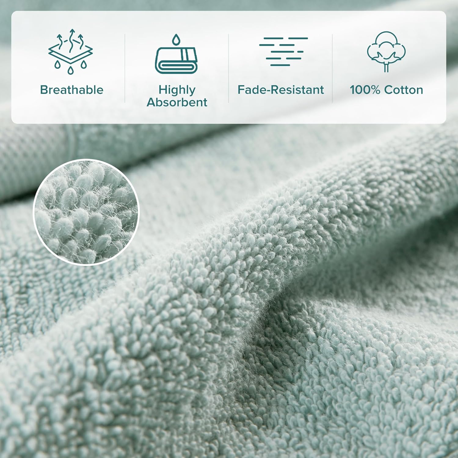 Comfort Spaces Turkish Bath Towel Set 35x70 Seafoam Green 1