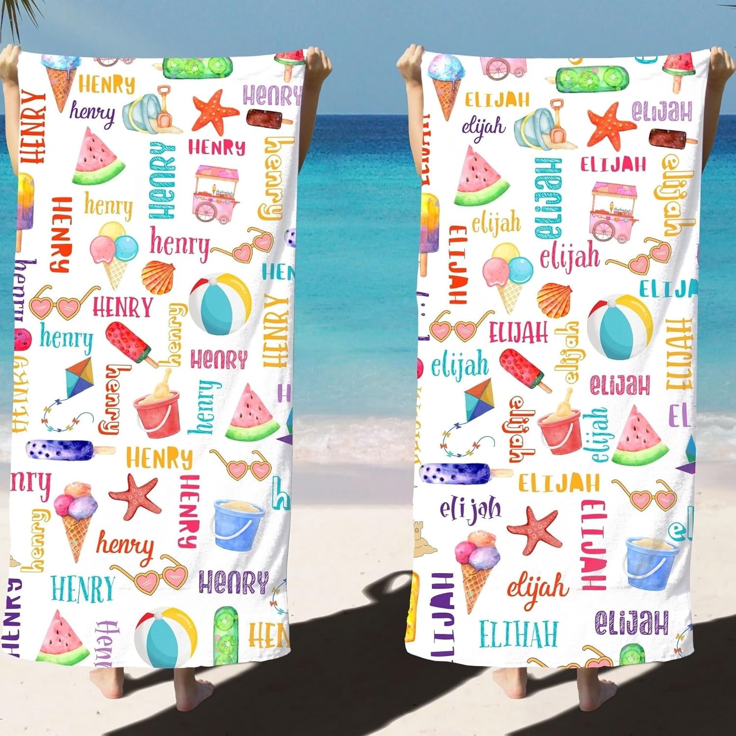 Custom Ice Cream Beach Towel for Kids