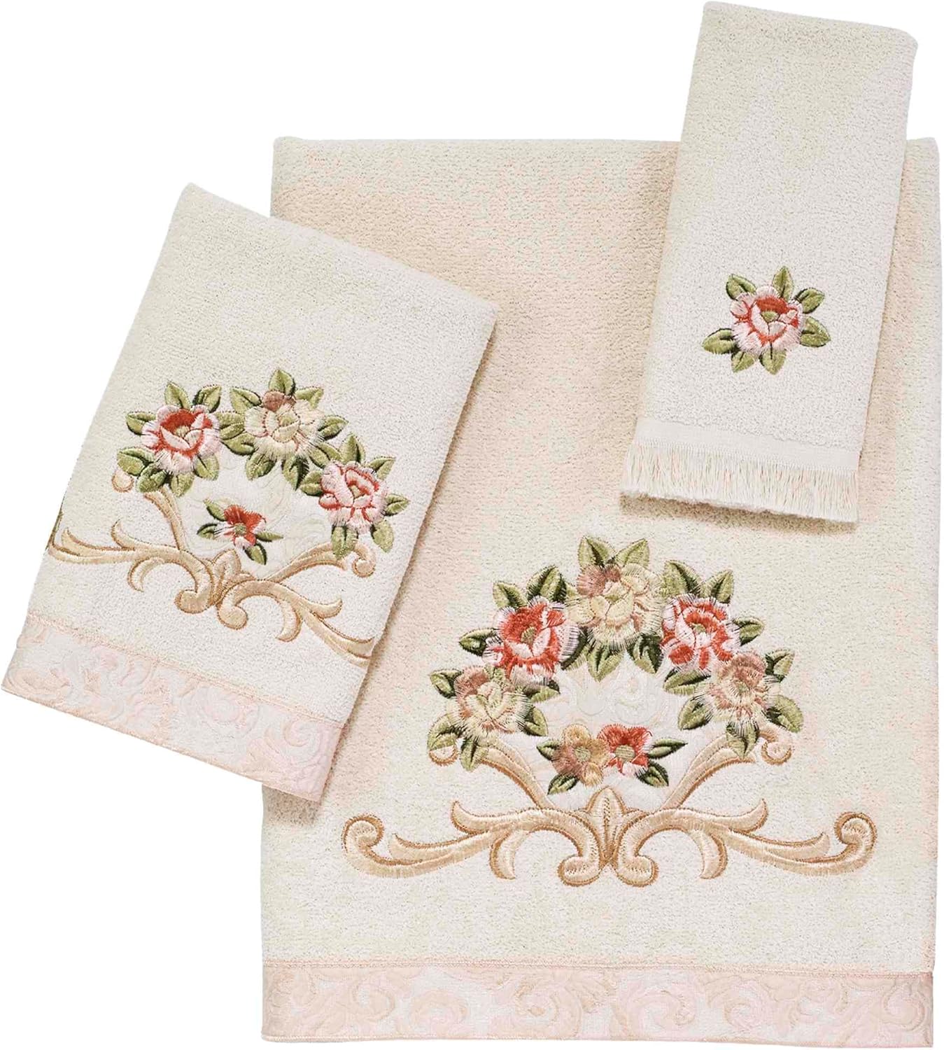 Avanti Linens 3pc Towel Set - Rosefan Collection