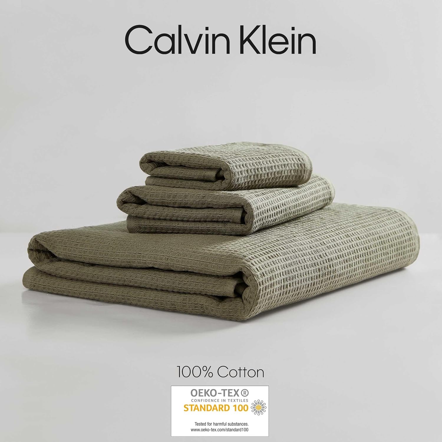 Calvin Klein Bath Towels - 3-Piece Set Dusty Green