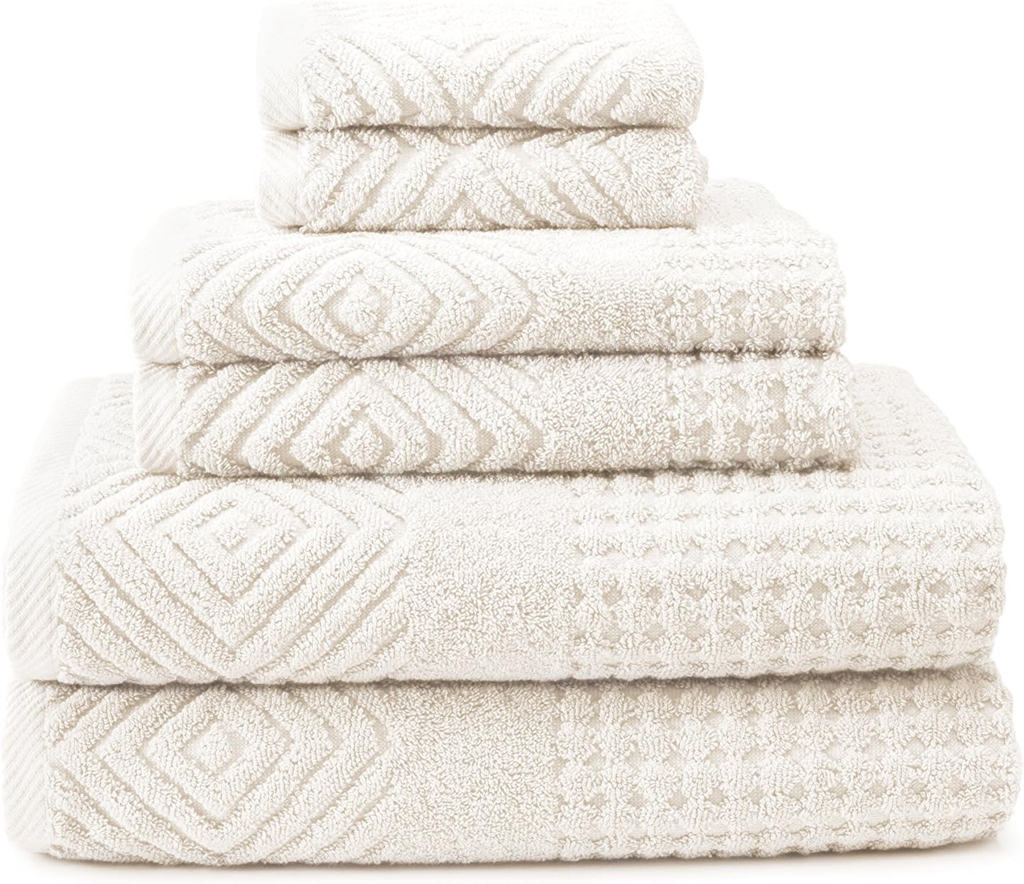 TexereSilk Organic Cotton Diamond Jacquard Towel Set