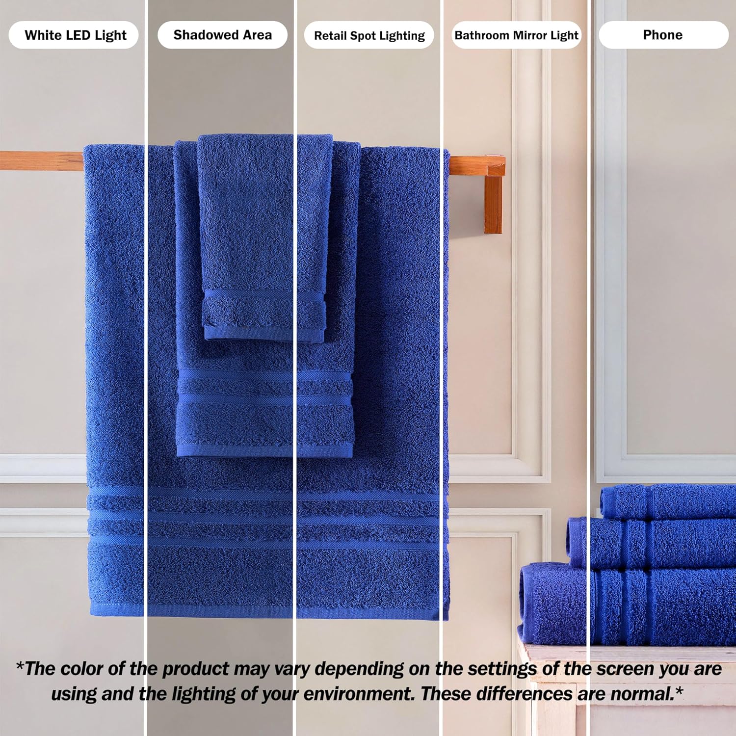 Hawmam Linen Royal Blue Washcloths 13x13 Inch 12 Pack