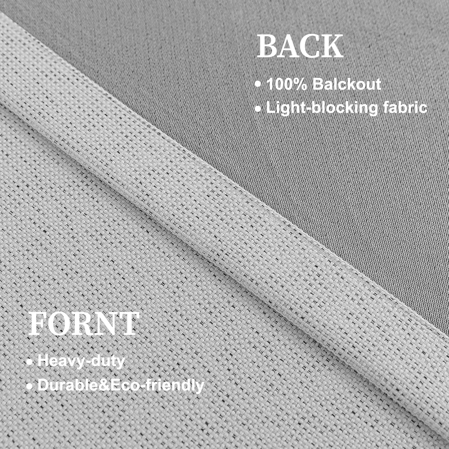 Hugmoom Blackout Linen Curtains 2 Panels Set 96 Inches Long