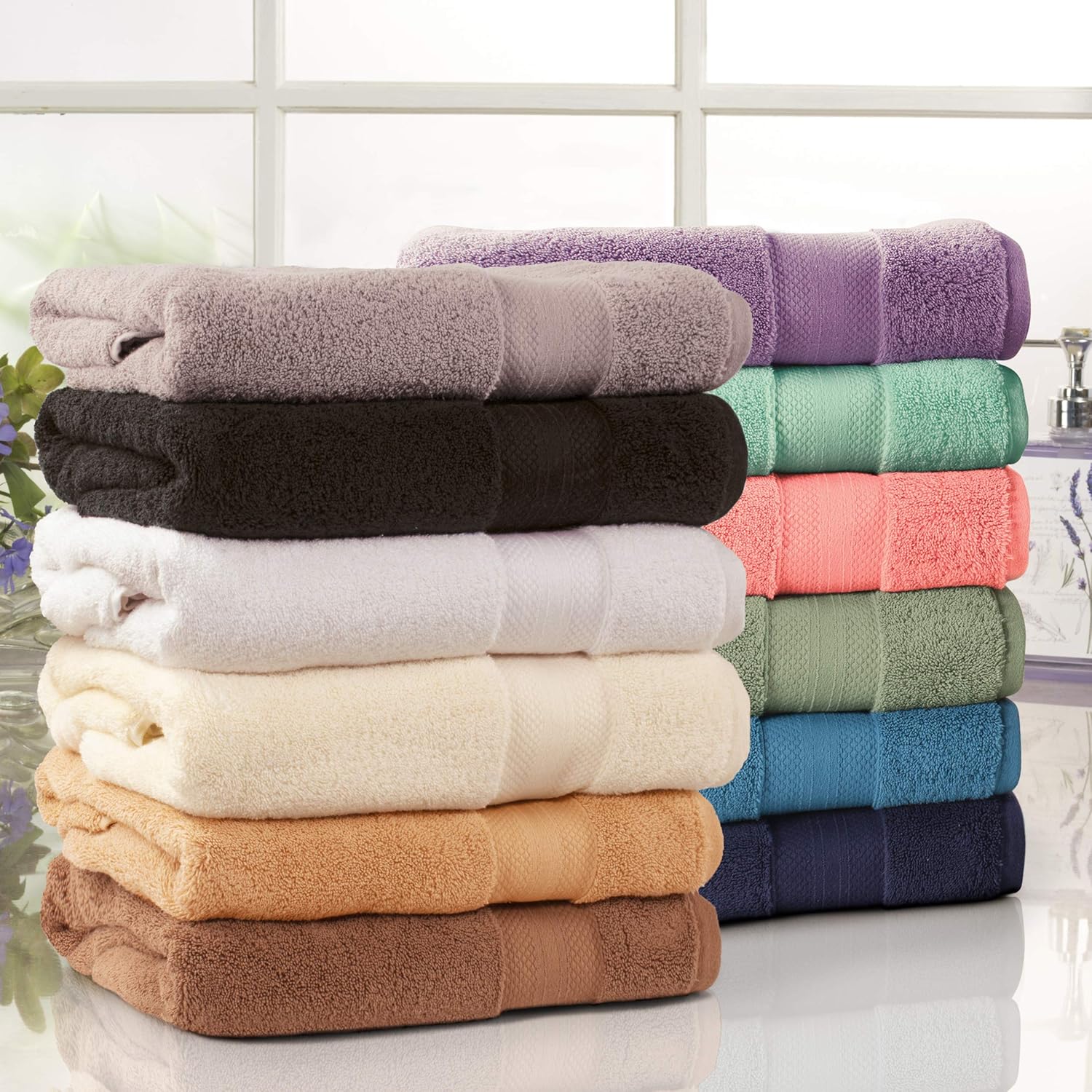 Superior Turkish Cotton 12-Piece Towel Set Taupe