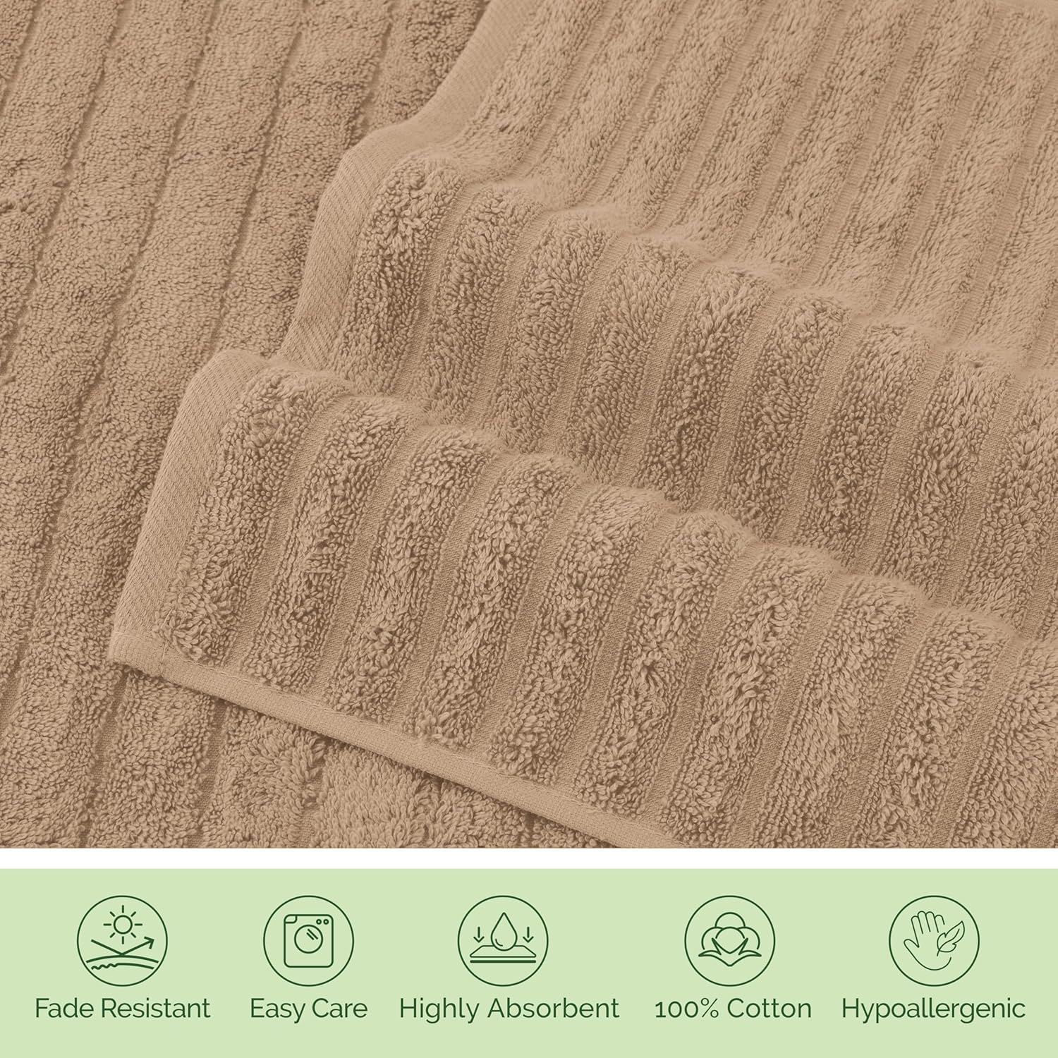 Elegant Comfort 6-Piece Turkish Cotton Towel Set Taupe