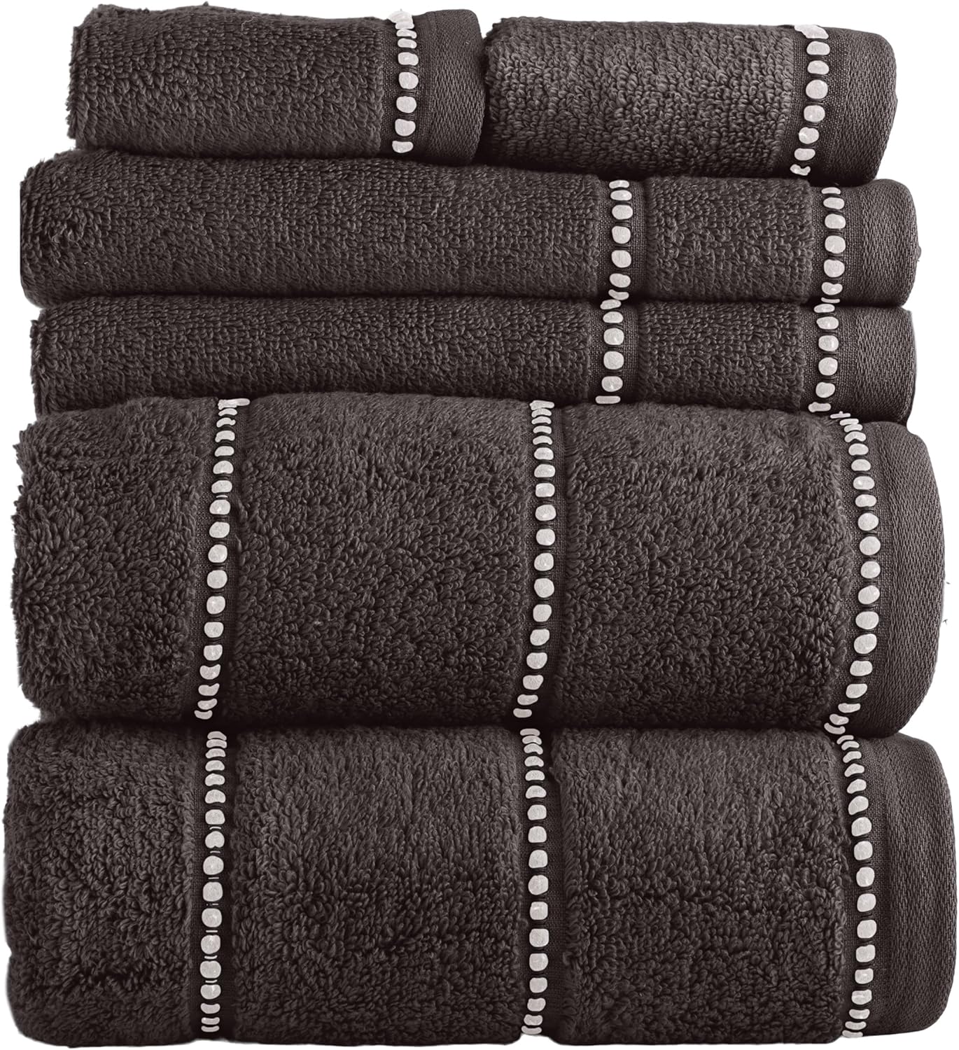 Lavish Home 6 Piece Towel Set - Charcoal Gray 1