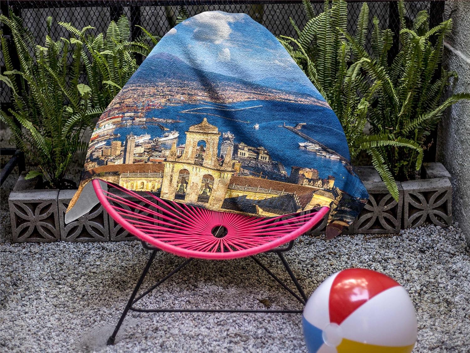 Napoli Design Microfiber Beach Towel - 30x62 inches