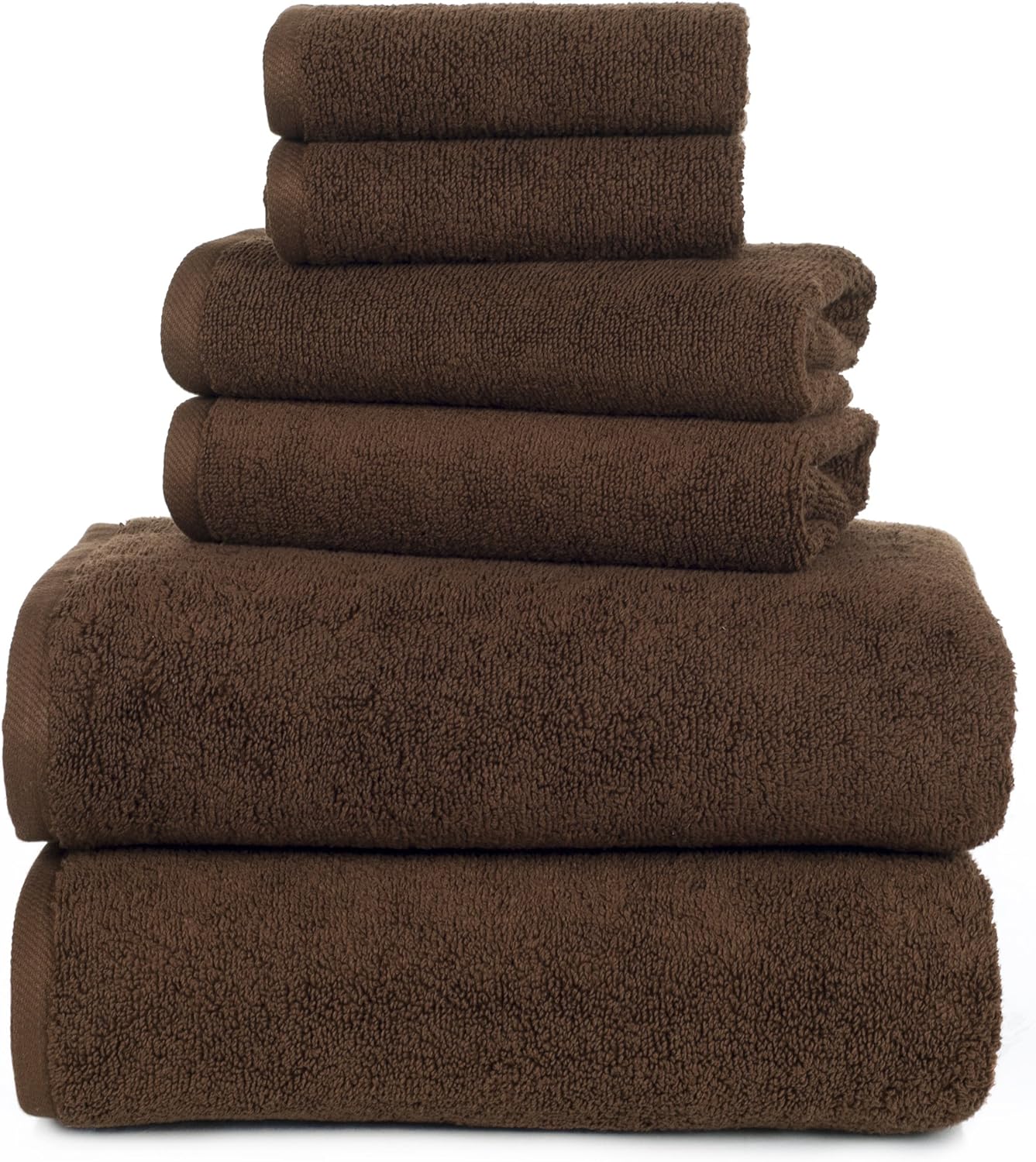 Lavish Home 100 Cotton Towel Set - 6 Piece Chocolate