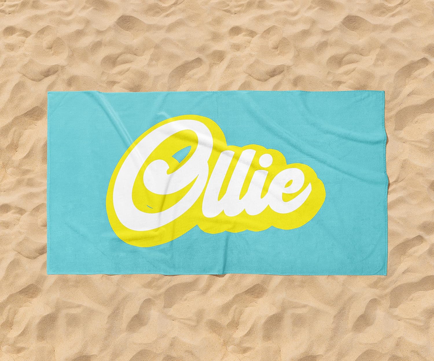 Custom Beach Towel - Retro Style Personalized Pool Swim Travel Blanket
