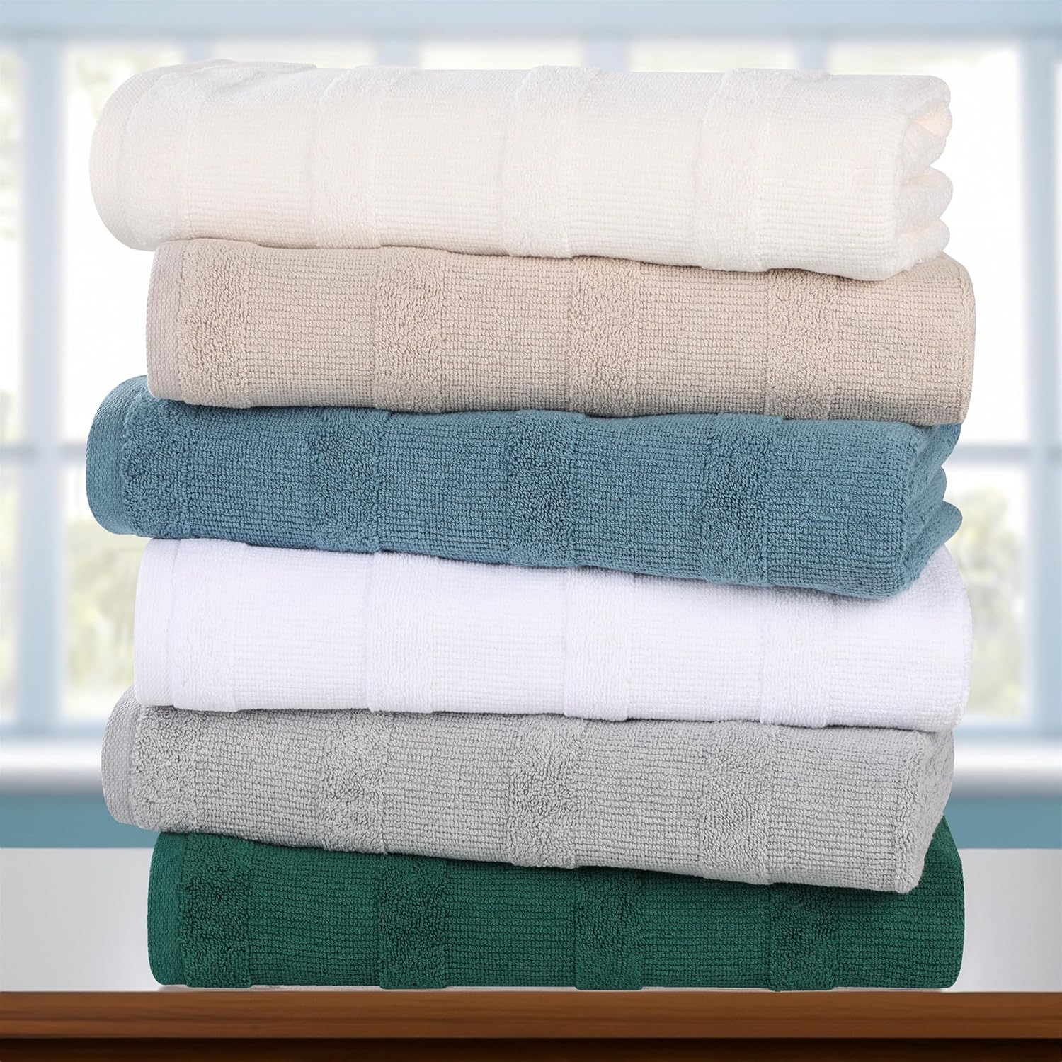 Superior Roma Cotton 6-Piece Towel Set Denim Blue