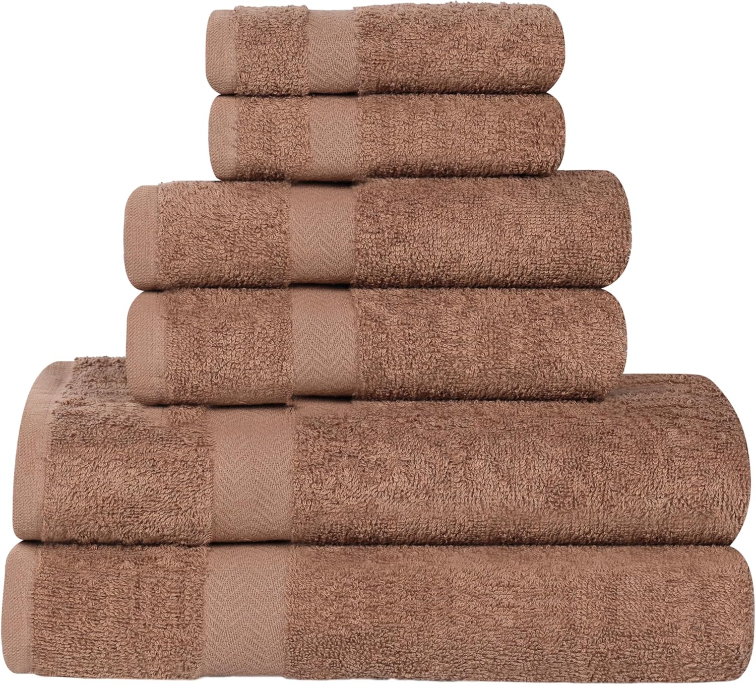 Superior 6-Piece Cotton Towel Set - Latte 1