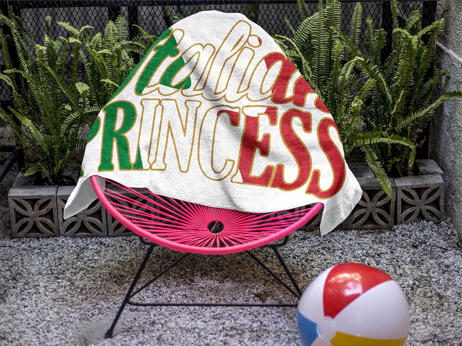 Large Microfiber Beach Towel - Italian Princess Design