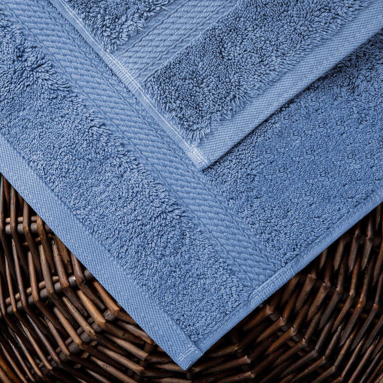 Superior Denim Blue Egyptian Cotton 6-Piece Towel Set