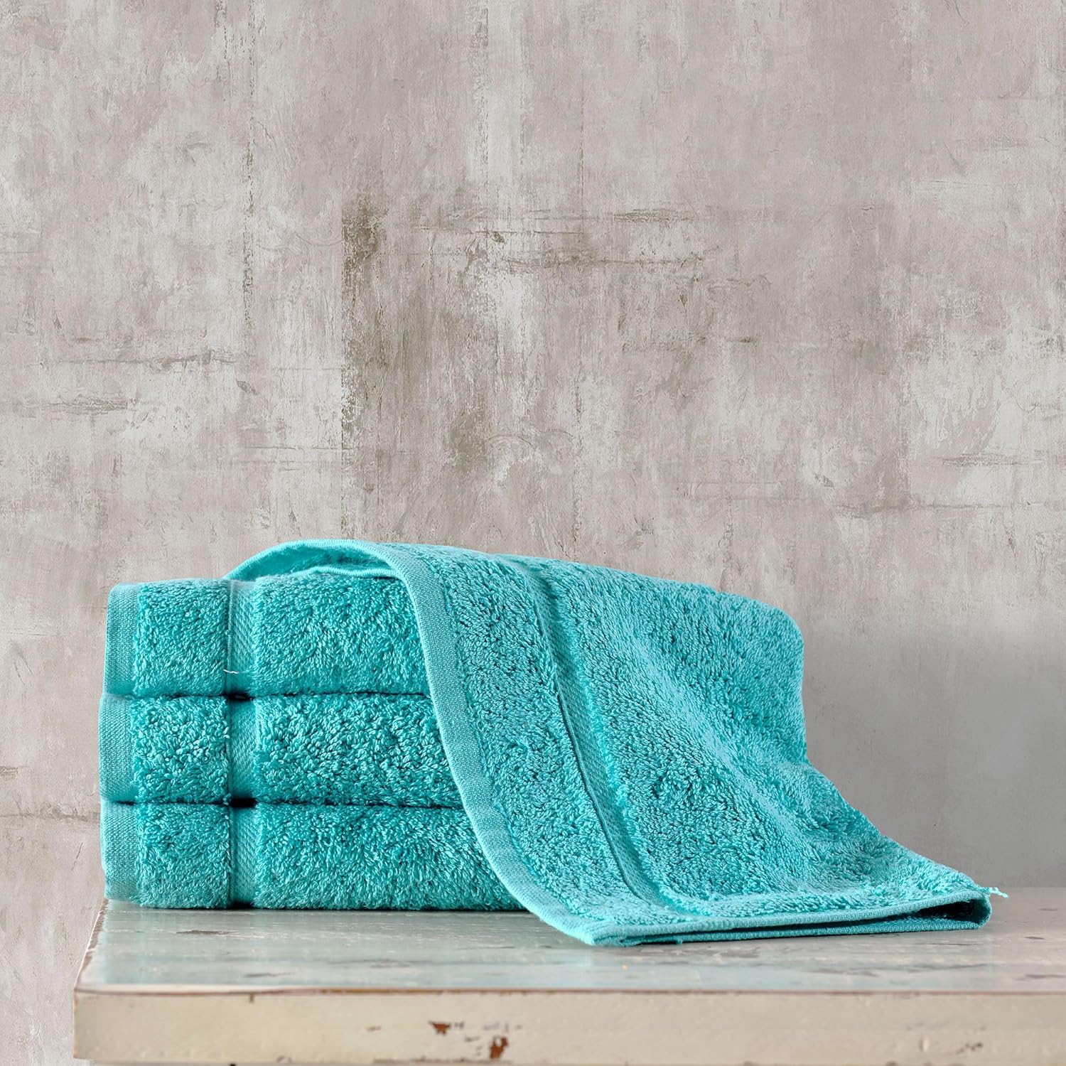 Hawmam Linen Teal Face Towels - 12 Pack 13x13 Inch Luxury Cotton