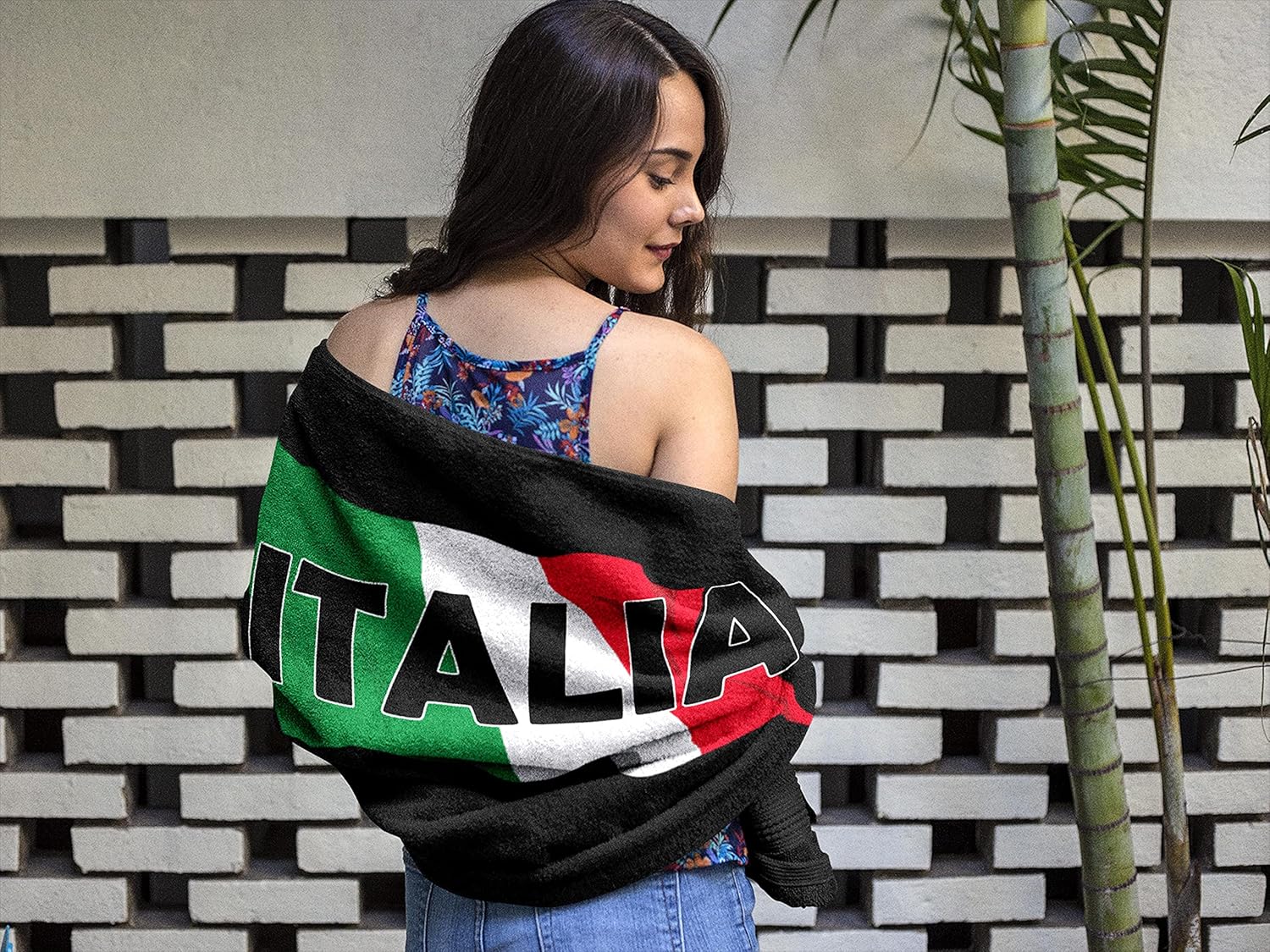 Italia Beach Towel - Black Absorbent Quick Dry