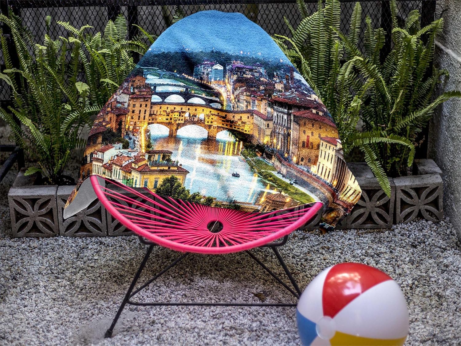 Large Microfiber Beach Towel with Italy Florence II Design