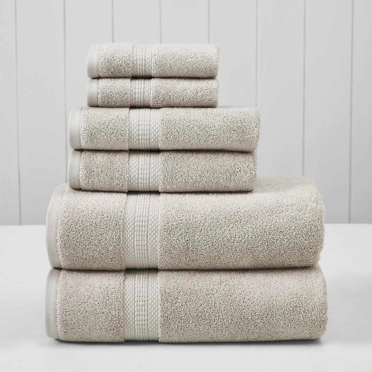 Modern Threads 6-Piece Rayon from Bamboo Towel Set - Ultra Soft Taupe 1