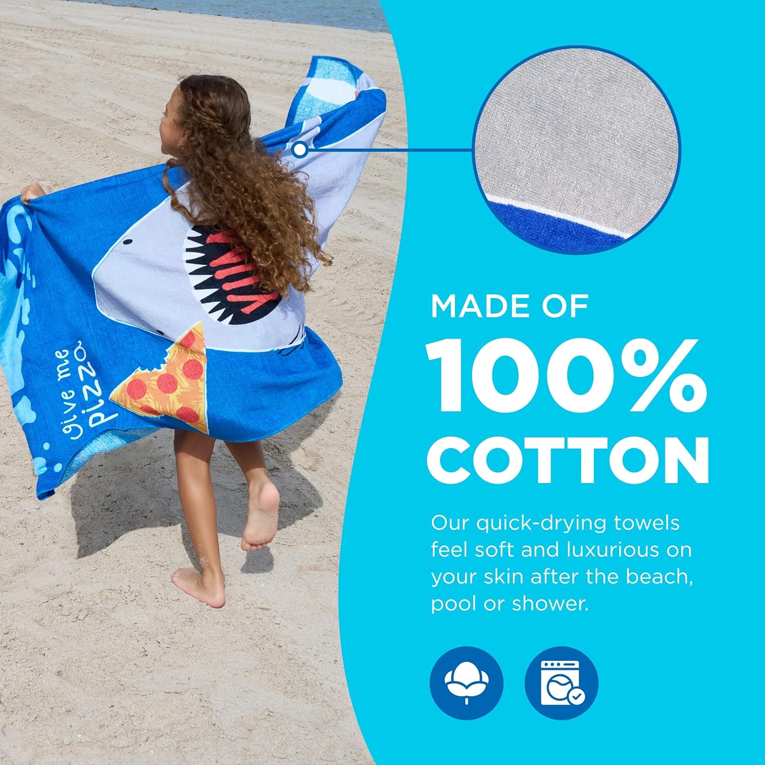 Ben Kaufman Printed Beach Towel Set - Shark Bite Pack of 2