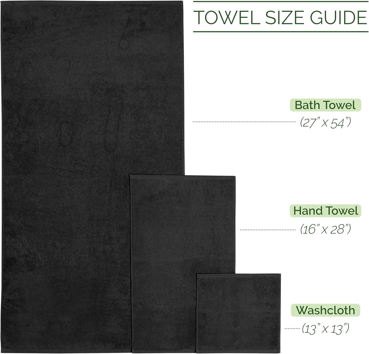 Elegant Comfort 6-Piece Turkish Cotton Towel Set - Black