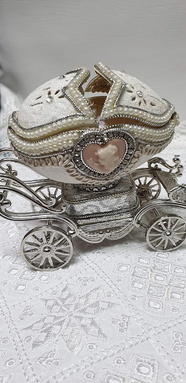 Handmade Faberge Style Princess Carriage Ornament