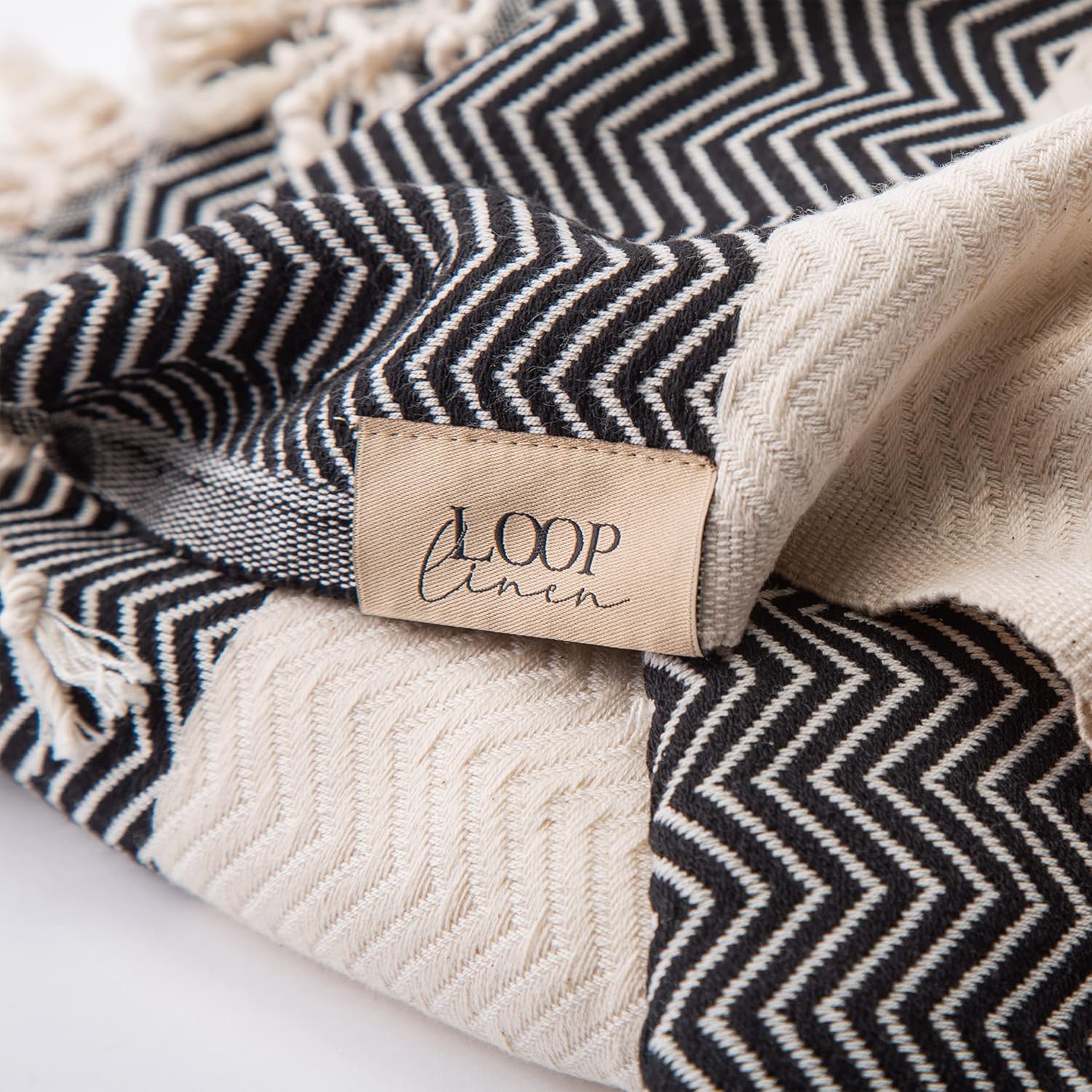 Loop Linen Cotton Beach Towel - Large Soft Stylish 1