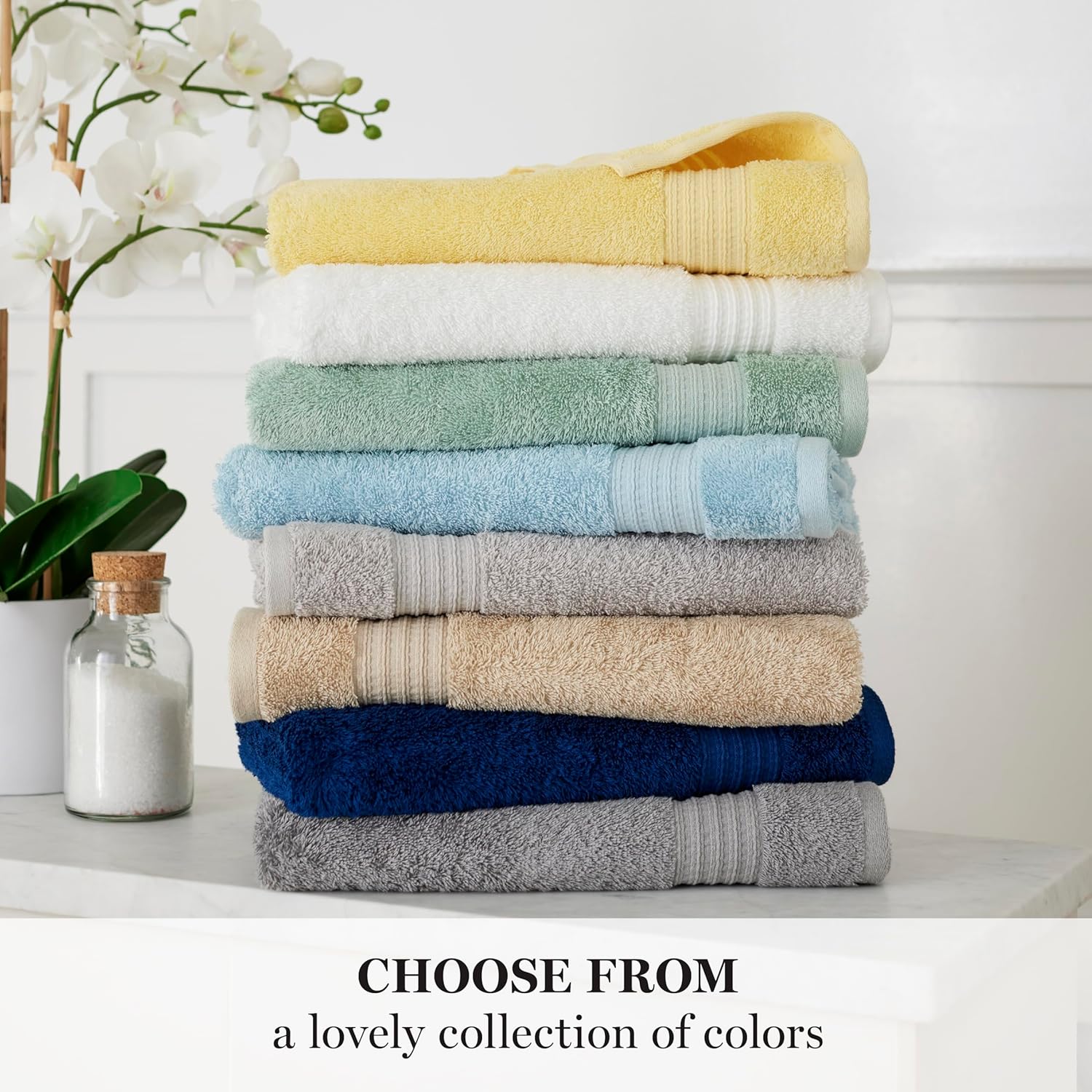 Martha Stewart Butter Yellow Egyptian Cotton Bath Towel Set - 6 Piece 1