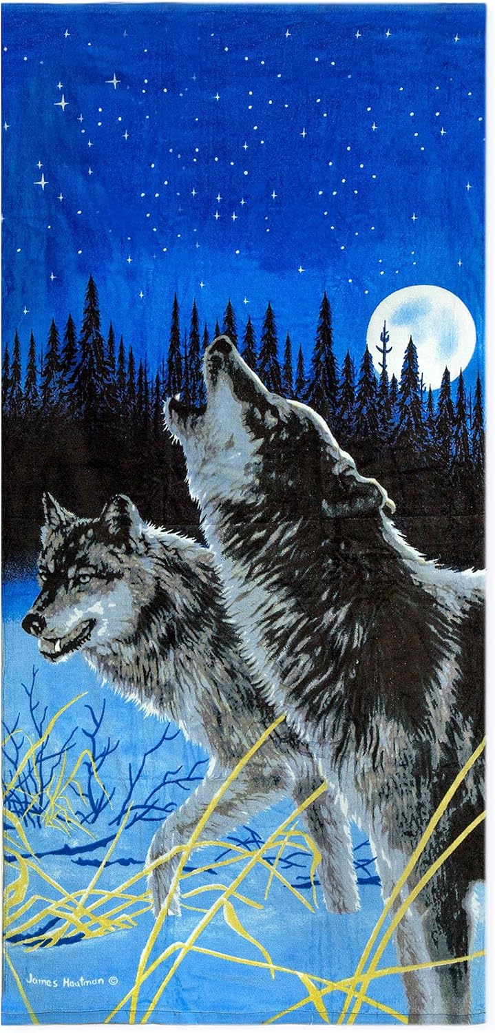 Crover Midnight Timberwolves Print Beach Towel 28x59