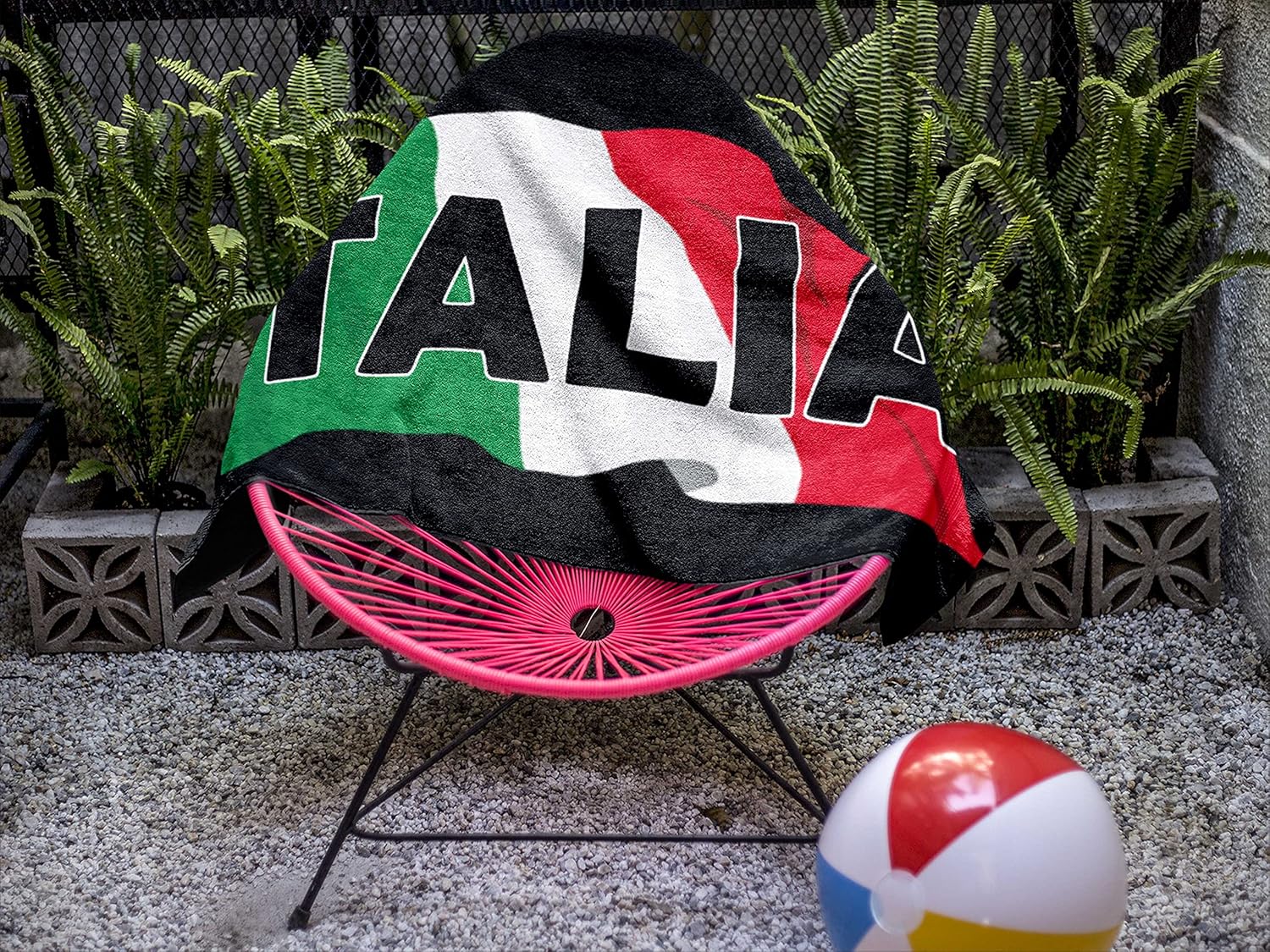 Italia Beach Towel - Black Absorbent Quick Dry