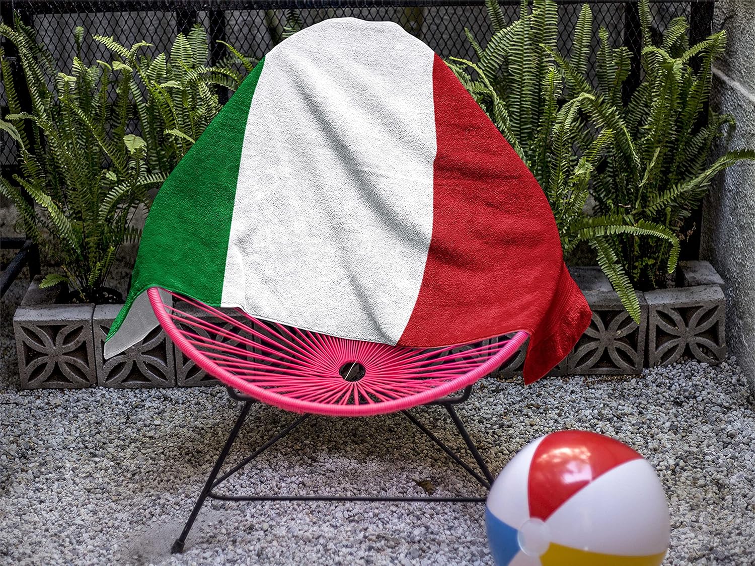 Italian Flag Microfiber Beach Towel - 30x60 inches Soft Quick Dry
