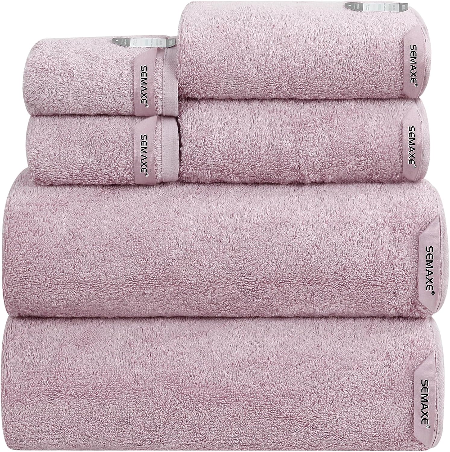 SEMAXE 6-Piece Bathroom Towel Set - 100 Cotton