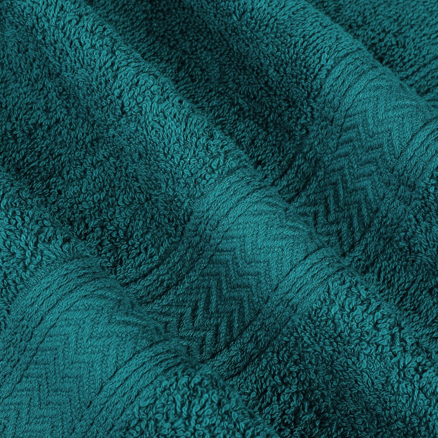 HILLFAIR 24 Pc Towel Set - 100 Cotton Teal