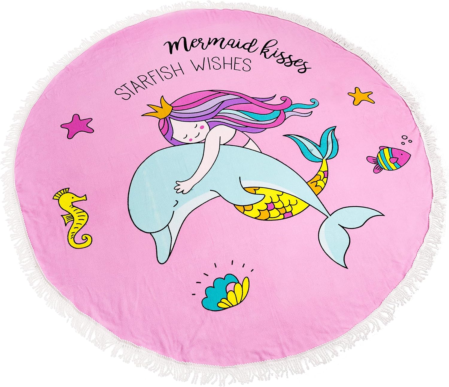 Mermaids Starfish Wishes 5ft Beach Towel Blanket