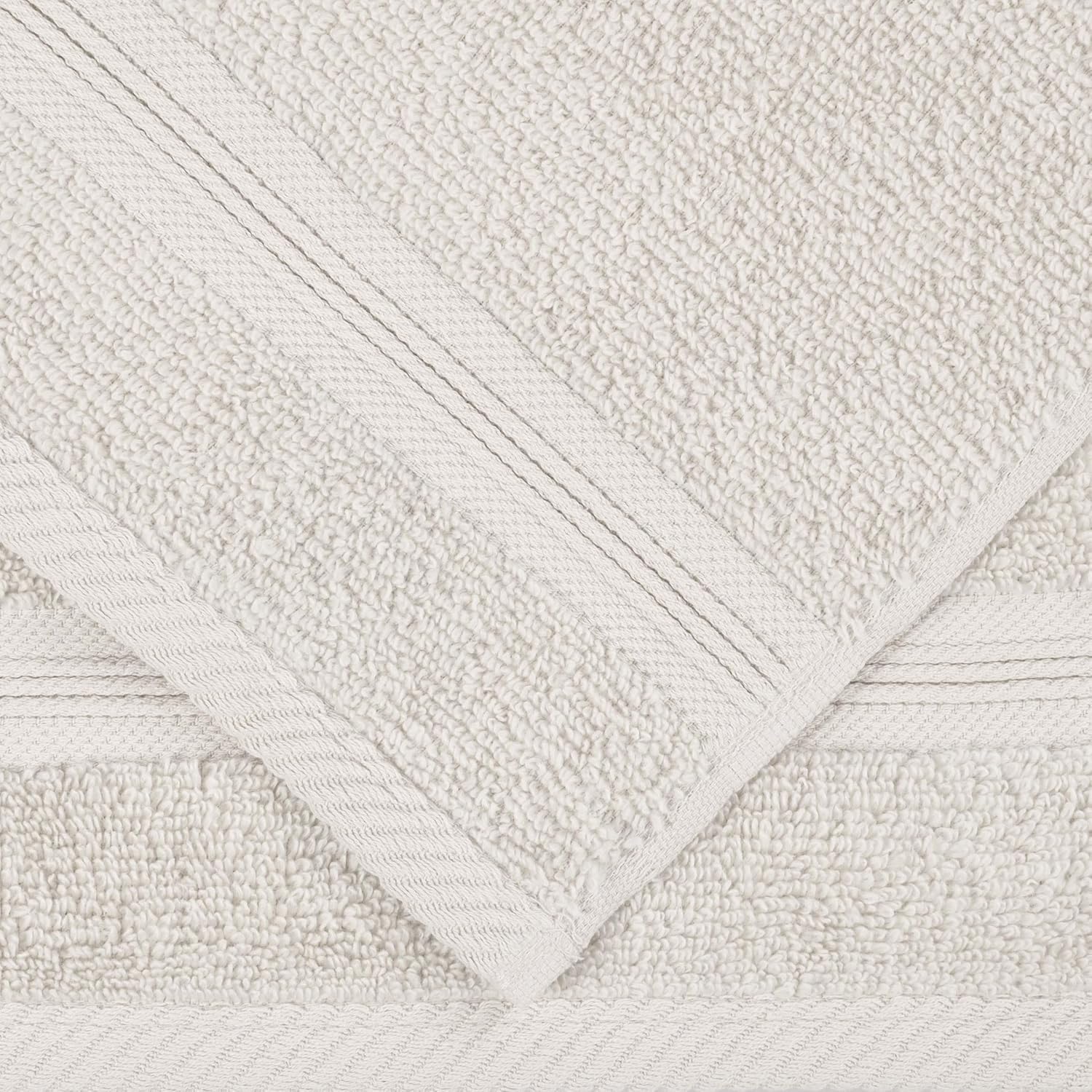 Superior 12-Piece Cotton Towel Set Ivory 1