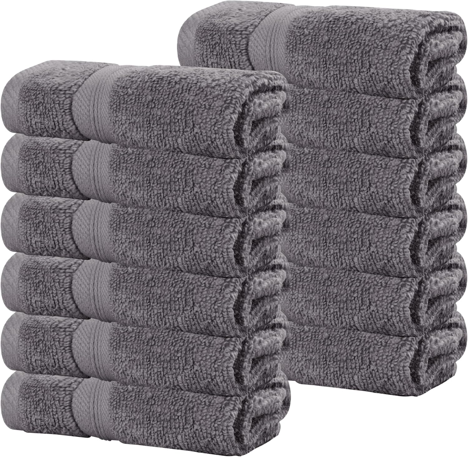 Superior 12-Piece Cotton Face Towel Set Grey
