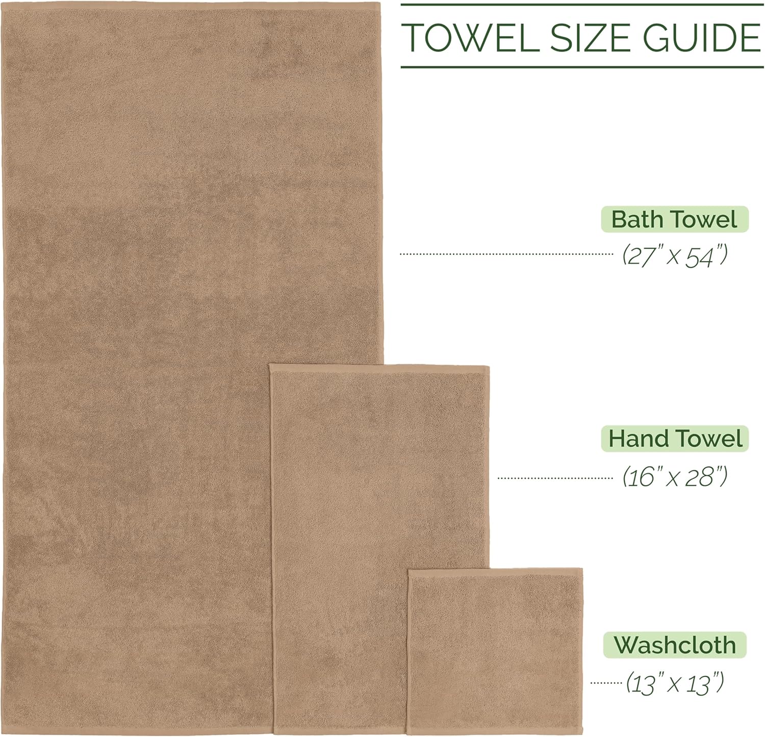 Elegant Comfort 6-Piece Turkish Cotton Towel Set Taupe