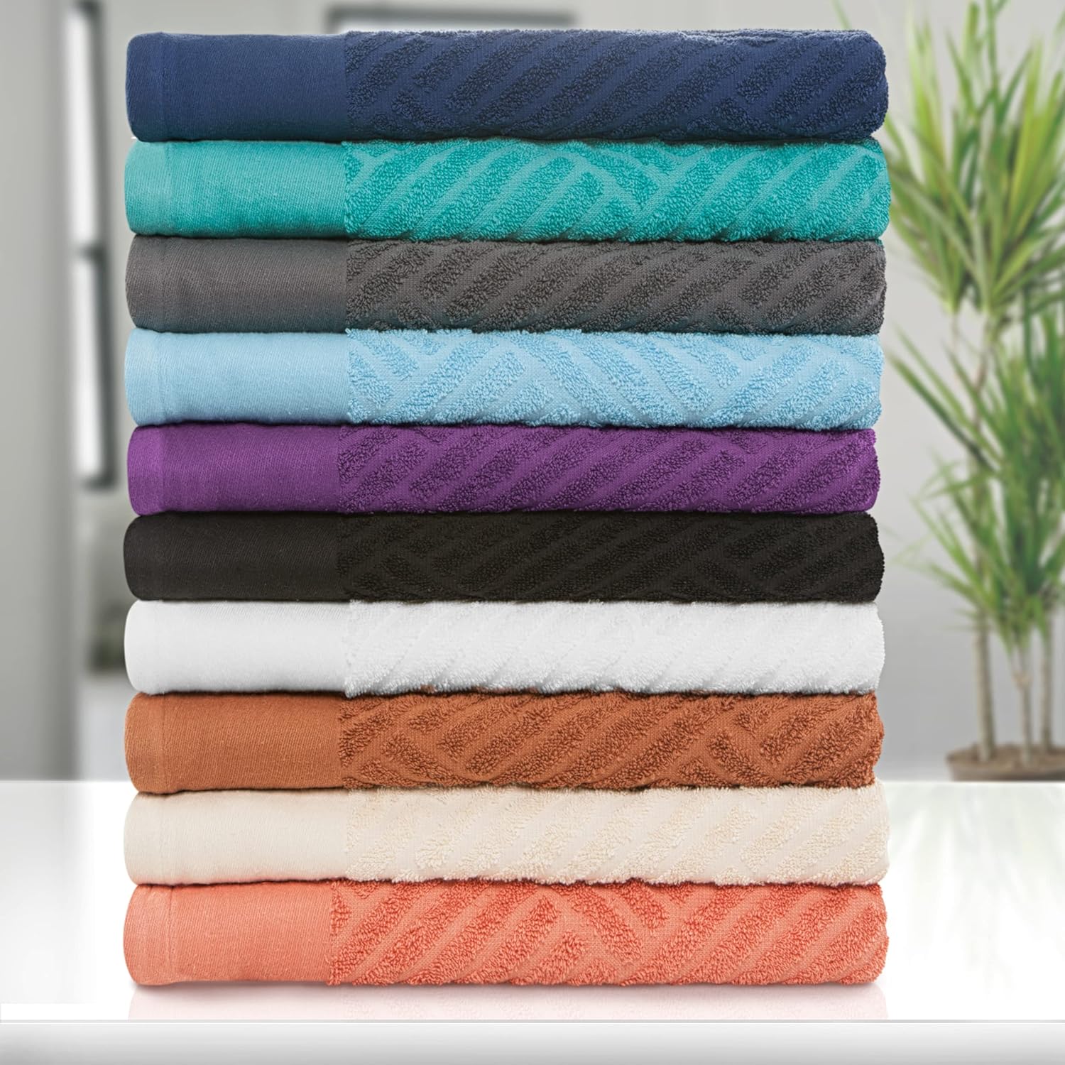 Superior Basketweave Egyptian Cotton 3-Piece Towel Set