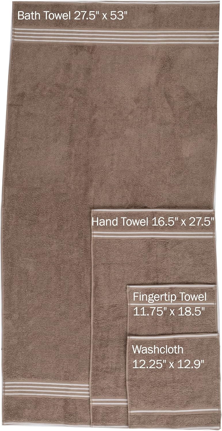 Lavish Home 8-Piece Cotton Towel Set in Taupe