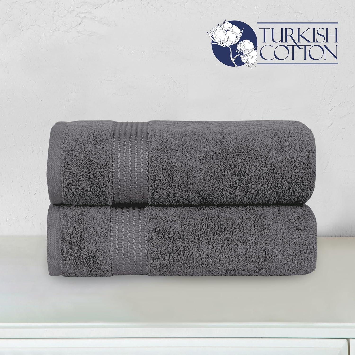 Elegant Comfort Premium Turkish Cotton 2 Pack Bath Towel Set
