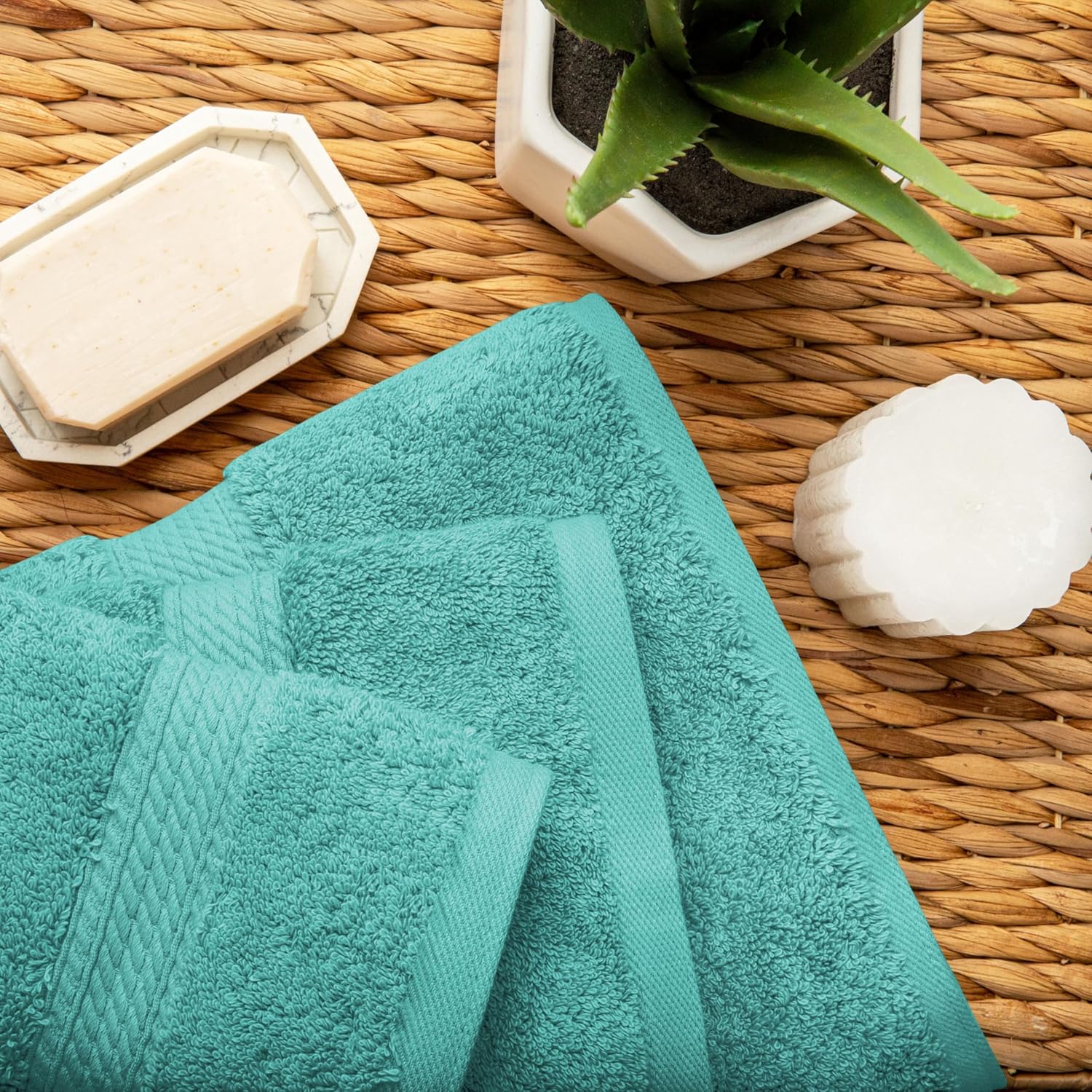 Superior Madison Turquoise Egyptian Cotton 3-Piece Towel Set