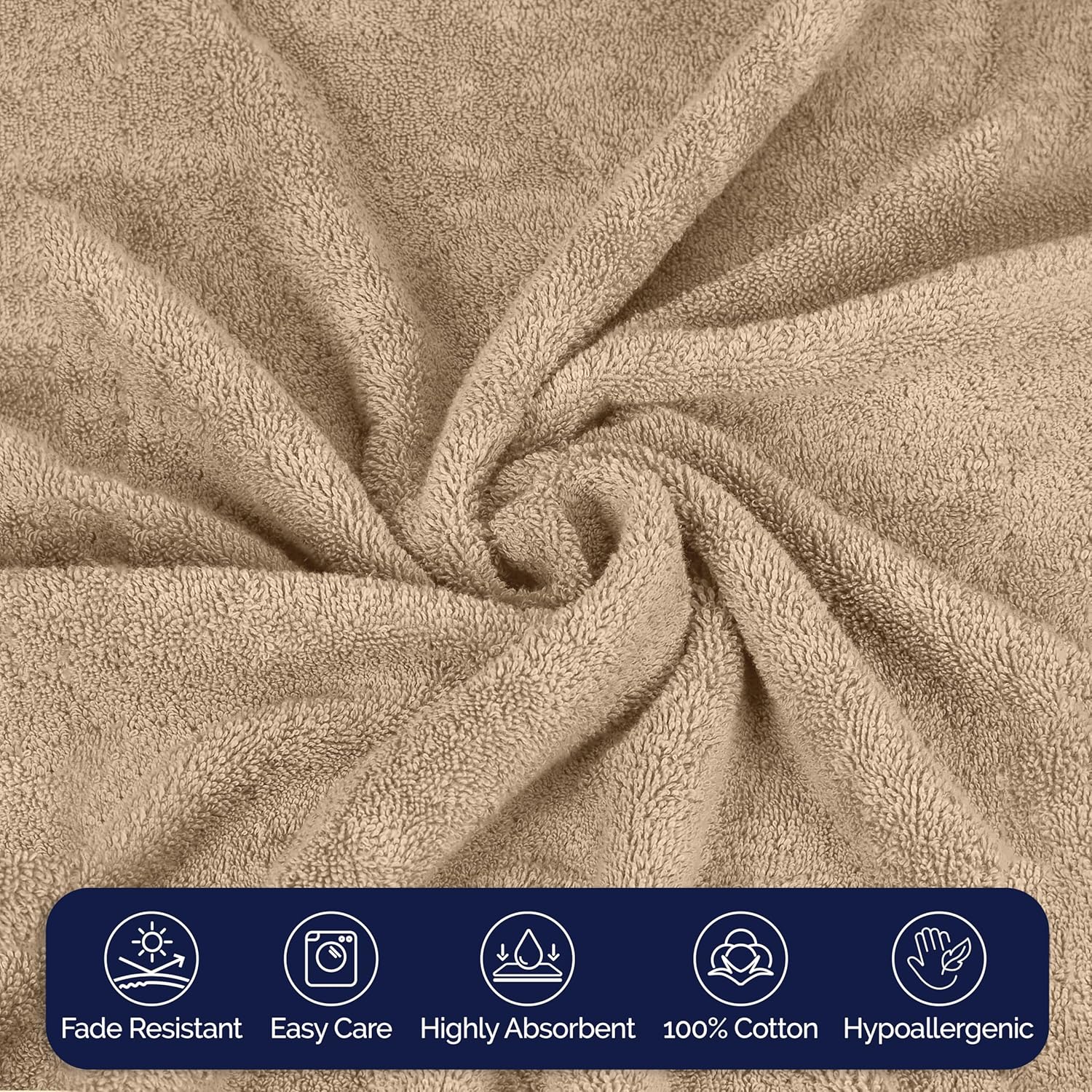 Elegant Comfort Premium Turkish Cotton 2 Pack Bath Towel Set - Taupe 1