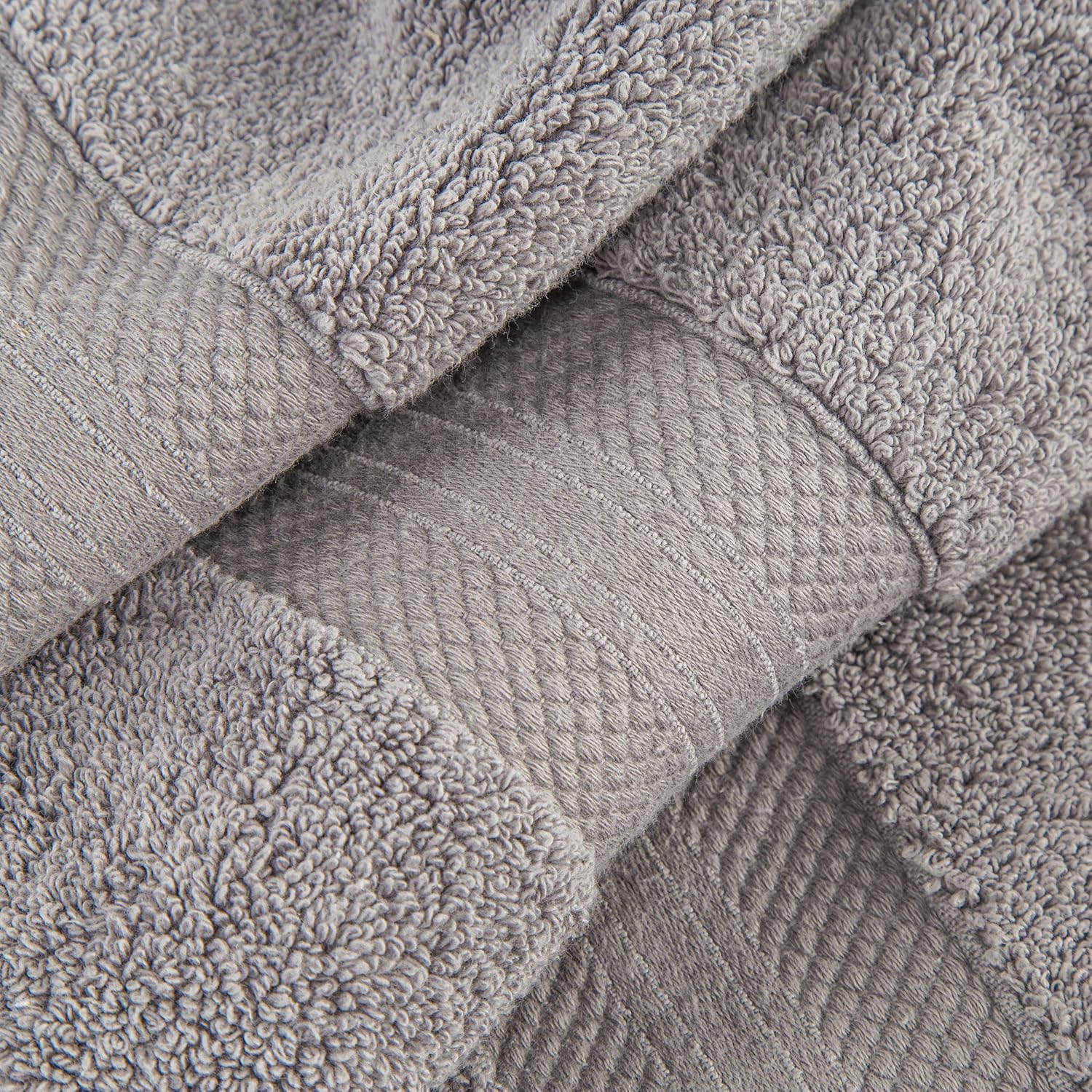 Superior Turkish Cotton 12-Piece Face Towel Set - Grey