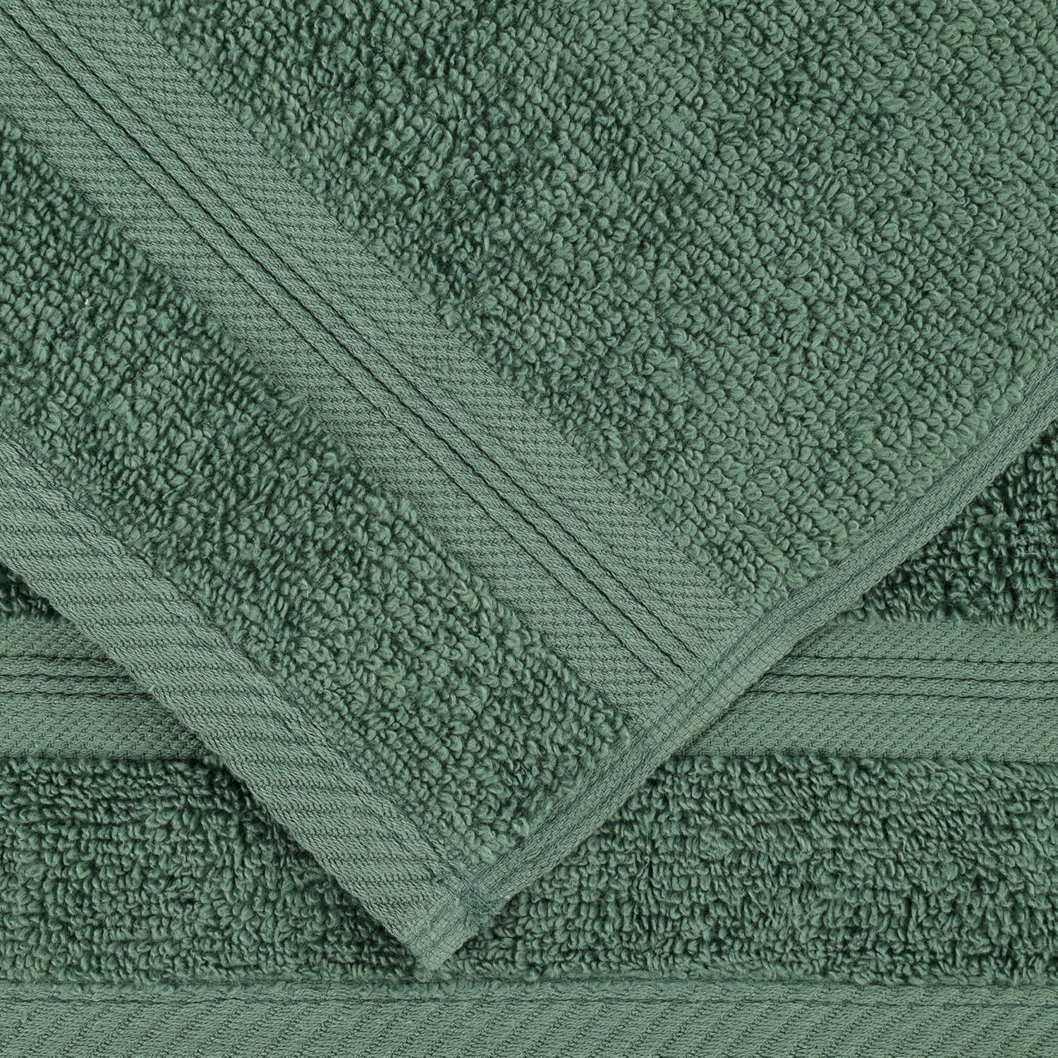 Superior 6-Piece Cotton Towel Set Forest Green 1